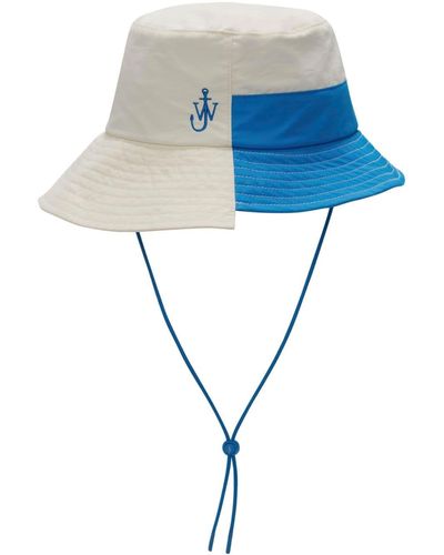 JW Anderson Asymmetric Colour-block Bucket Hat - Blue