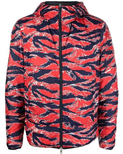 Moncler Reversible Graphic-print Padded Jacket - Red