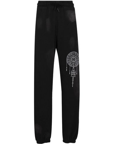 Marcelo Burlon Dreamcatcher Print Track Trousers - Black