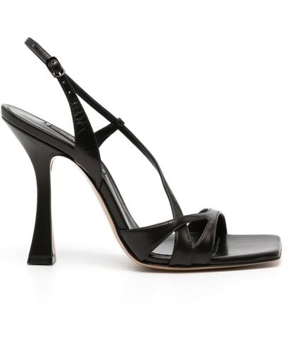 Casadei Geraldine 100mm Leather Sandals - Black