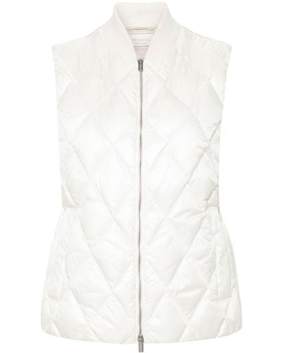 Peserico Bead-embellished Puffer Vest - White