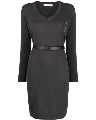 Fabiana Filippi Monili Chain-trim Knitted Dress - Black