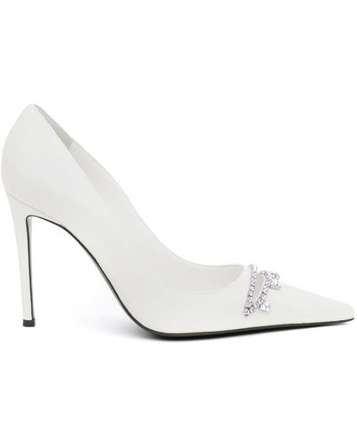 Area Crystal-embellished Stiletto Court Shoes - White