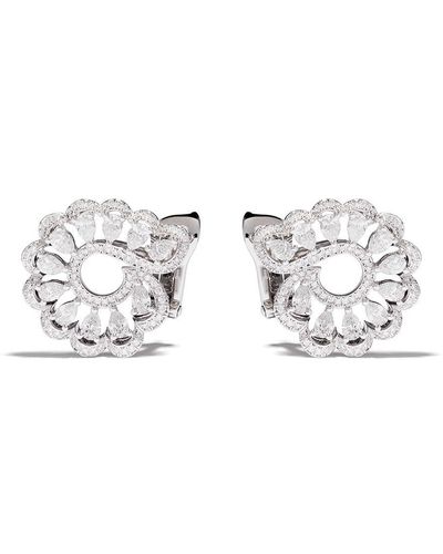 Chopard 18kt White Gold Precious Lace Diamond Earrings - Metallic
