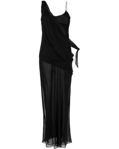 Christopher Esber Drifted Layered Silk-georgette Dress - Black