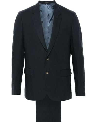 Paul Smith Single-breasted Linen Suit - Blue