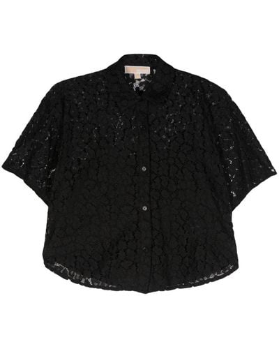 MICHAEL Michael Kors Leopard Corded-lace Shirt - Black