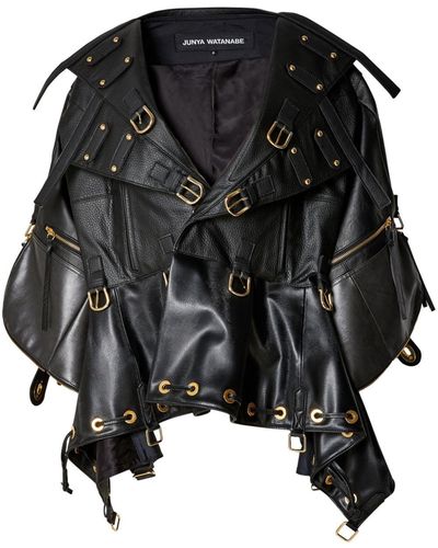 Junya Watanabe Bucked Faux-leather Jacket - Black