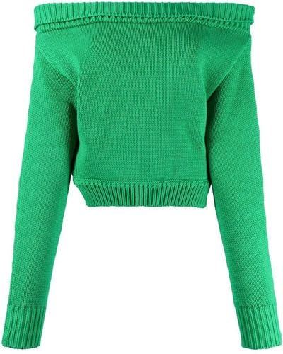 Monse Schulterfreier Pullover - Grün