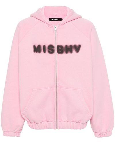 MISBHV Logo-print Cotton Hoodie - Pink