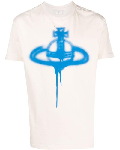 Vivienne Westwood T-Shirt mit Reichsapfel-Print - Blau
