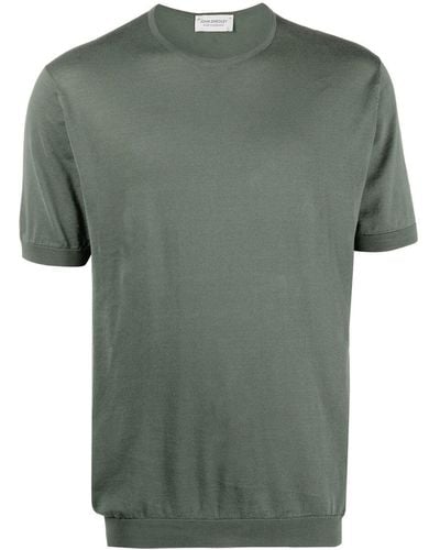 John Smedley Round-neck Cotton T-shirt - Green