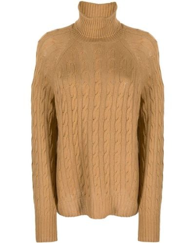 Etro Cable-knit Roll-neck Sweater - Brown