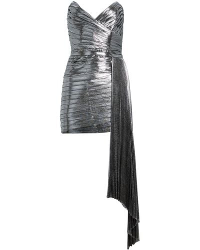 retroféte Kenzie Metalllic Effect Mini Dress - Grey