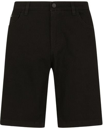 Dolce & Gabbana Knee-length Denim Shorts - Black