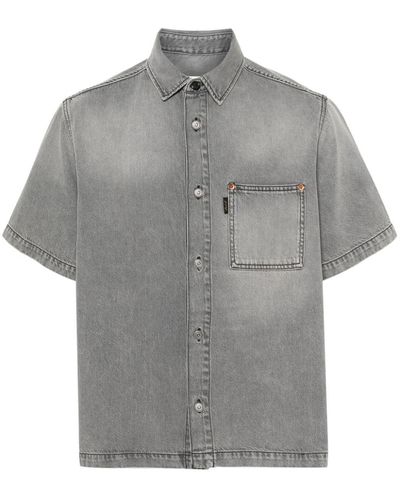 Haikure Short-sleeve Denim Shirt - Grey