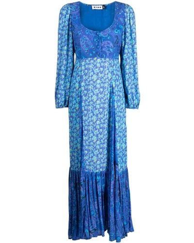RIXO London Virginia Floral-print Maxi Dress - Blue