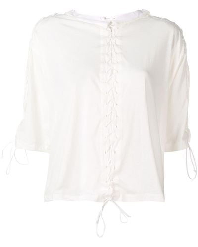 Unravel Project Camiseta con detalles de cordones - Blanco