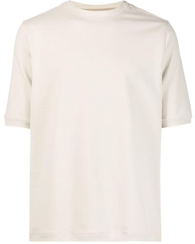 Kiton Round Neck Cotton T-shirt - Natural