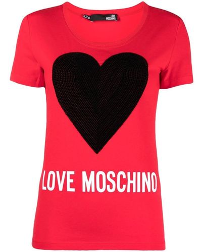 Love Moschino T-shirt à logo imprimé - Rouge
