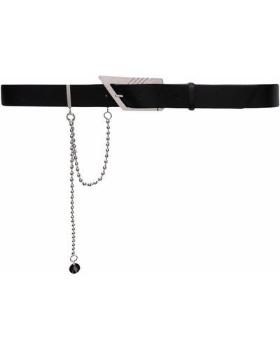 The Attico Chain-embellished Leather Belt - Black