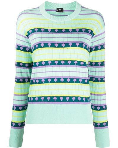 PS by Paul Smith Stripe-knit Sweater - Green