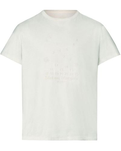 Maison Margiela T-shirt à logo Numeric brodé - Blanc