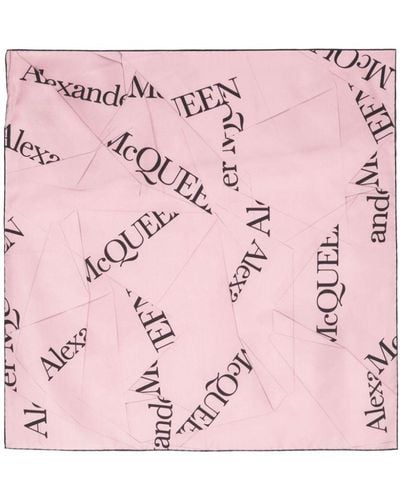 Alexander McQueen Jacquard-Schal aus Seide - Pink