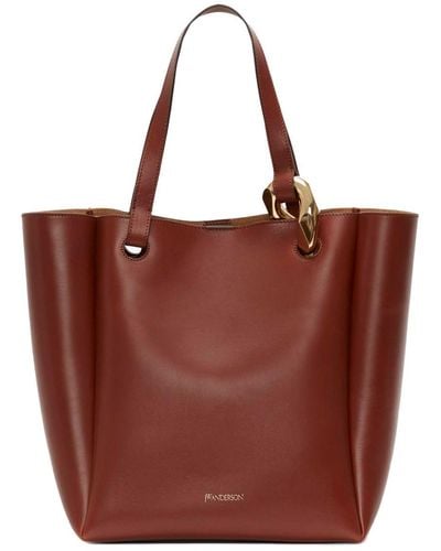 JW Anderson Corner Leather Tote Bag - Red