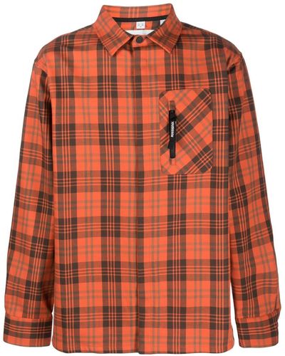 Rossignol Check-print Cotton Shirt - Orange