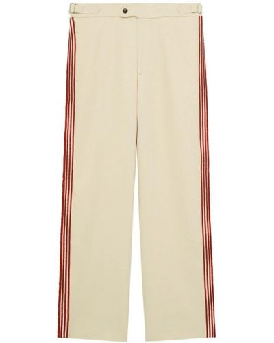 Bode Stria Beaded Cotton Trousers - Natural