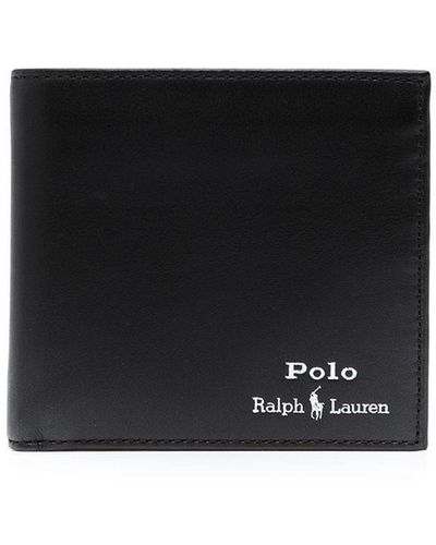 Polo Ralph Lauren Portafoglio bi-fold con logo goffrato - Nero