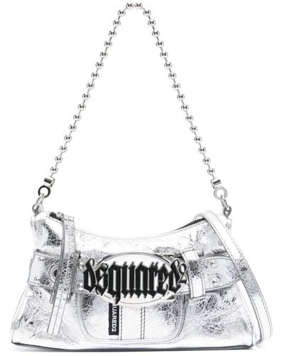 DSquared² Gothic Leather Clutch Bag - White