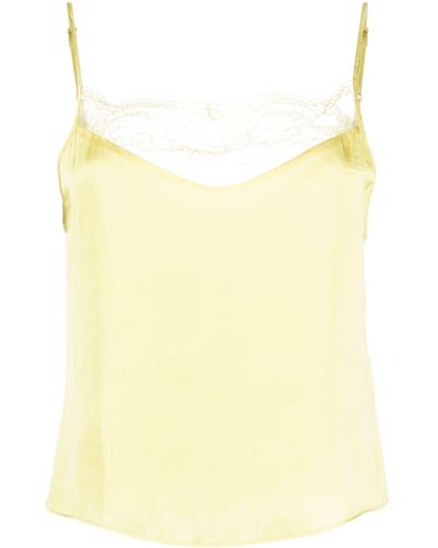 Maje Lace-trimmed Satin Camisole Top - Yellow
