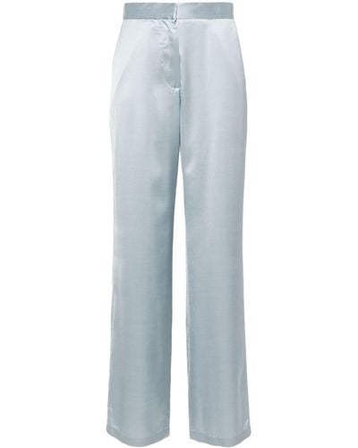 Gcds Satin Straight Trousers - Blue