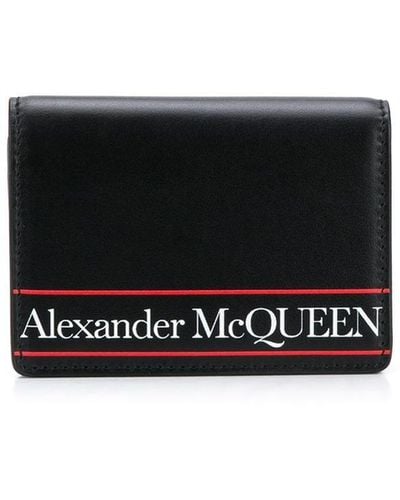 Alexander McQueen Cartera con logo estampado - Negro