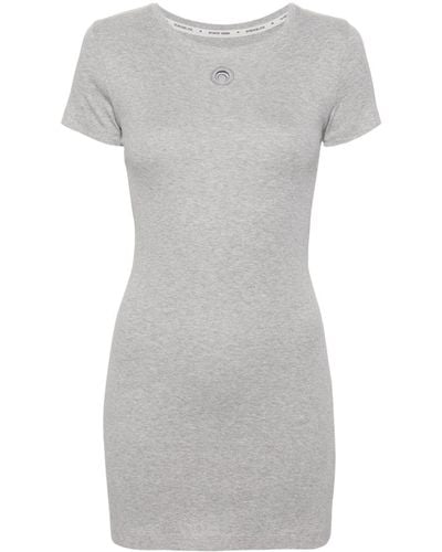 Marine Serre Organic-cotton T-shirt Dress - Gray