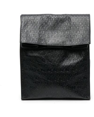 Saint Laurent Deli Monogram-debossed Clutch Bag - Grey