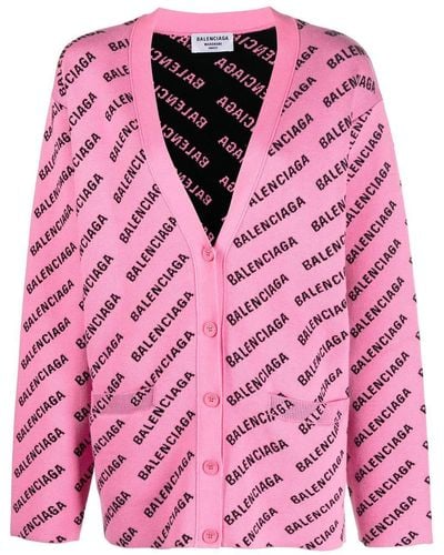 Balenciaga Cardigan mit Intarsienmuster - Pink