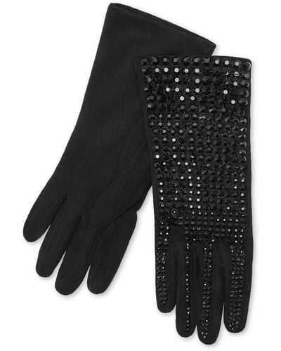 Philipp Plein Handschoenen Verfraaid Met Kristallen - Zwart