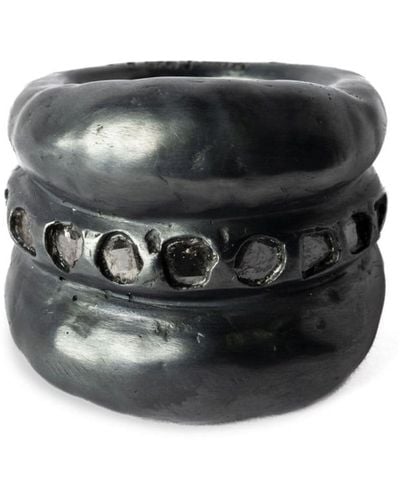 Parts Of 4 Stack Sterling-silver Diamond Ring - Black