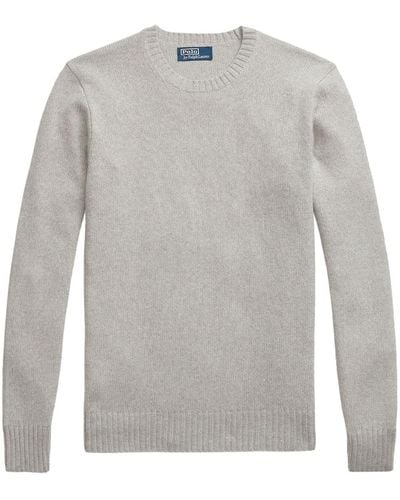 Polo Ralph Lauren Crew-neck Fine-knit Cotton Sweater - Gray