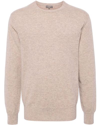 N.Peal Cashmere Oxford Round-neck Sweater - Natural