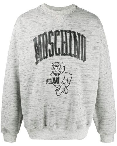 Moschino Logo Crew-neck Sweatshirt - Grey