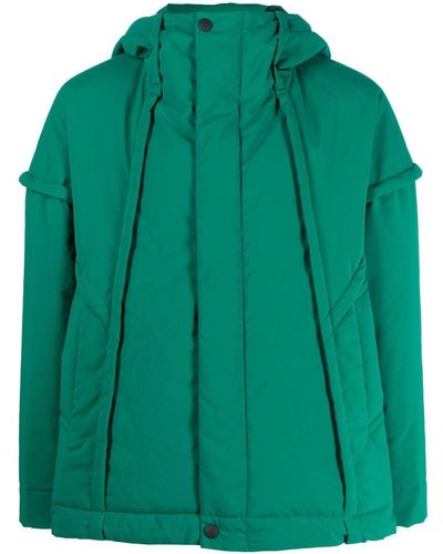 Homme Plissé Issey Miyake Frame Hooded Padded Jacket - Green