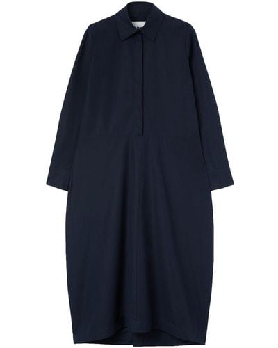 Jil Sander Vestido camisero de manga larga - Azul