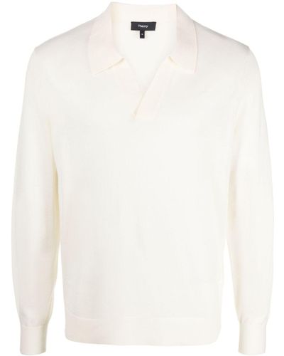 Theory Polo-neck Long-sleeve Sweater - White