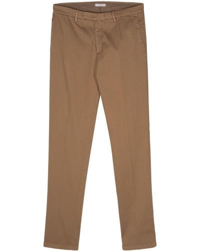 Boglioli Pressed-crease Tapered Trousers - Brown