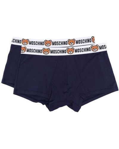 Moschino Teddy Bear Waistband Boxers (set Of Two) - Blue