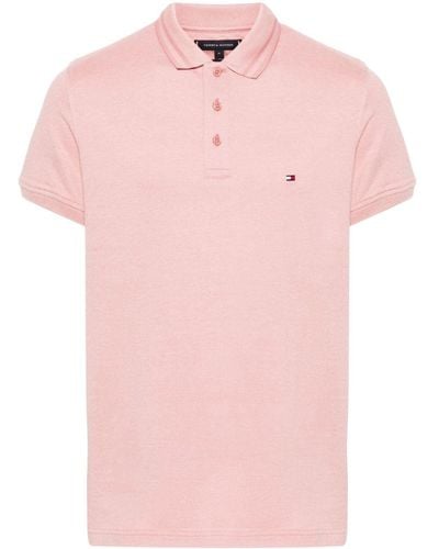 Tommy Hilfiger Logo-embroidered Organic Cotton Polo Shirt - Pink